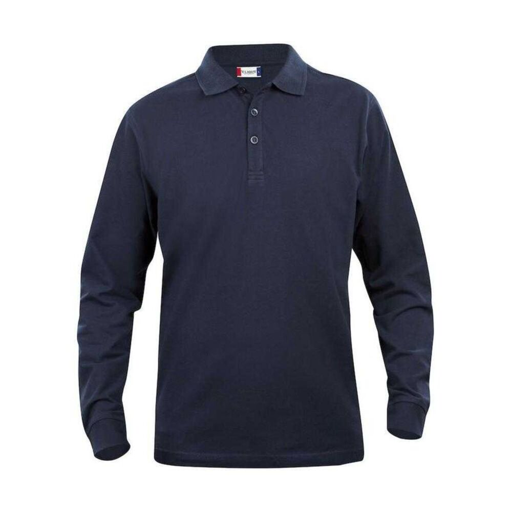 Clique Mens Classic Lincoln Long-Sleeved Polo Shirt / Dark Navy